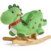 FUNLIO Dinosauro a Dondolo per Bambini 1-3 Anni, Peluche Premium Verde con Spine Morbide, Grandi Occhi e Sorriso, Colori Vivaci e Scaglie Realistiche, Montaggio Facile, Certificato CPC e CE