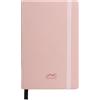 Unipapel Taccuino con copertina rigida | con gomma verticale di chiusura, angoli arrotondati, in ecopelle, colore rosa, con fogli a righe, copertina rigida, formato A6, 80 fogli