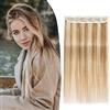 TESS Extension Capelli Veri Clip Balayage biondo 25 cm, Extension Clip Capelli Veri Fascia Unica 5 Clips Extension Capelli Clip 40 g #12P613 Castano chiaro/Biondo chiaro Extension Capelli