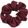 Anevous 2 elastici per capelli da donna, morbidi alla moda, elastici per capelli, con elastico, per coda di cavallo, per donne, colore rosso bordeaux