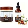 O'RMEAS 50 ml di Olio Essenziale + 300 g di Maschera per Capelli all'Olio di Batana, adatto a tutti i tipi di capelli, set per la cura dei capelli unisex, previene l'effetto crespo DE 1035+1038