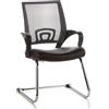 HJH Office 650410 Sedia da conferenza/Sedia cantilever VISTO NET V mesh nero/grigio, finta pelle, braccioli fissi, schienale ergonomico, imbottitura spessa, cantilever, elegante, comoda