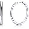 Silvora Orecchini Cerchio Uomo Donna Argento 925, 20mm Orecchini Uomo Argento, Orecchino a Cerchio Piccolo Donna Brillante, Idee Regalo per Compleanno Anniversario Natale