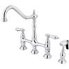 Kingston Brass KS1271ALBS Heritage Kitchen rubinetto in ottone con spruzzatore, 8 - 3/10,2 cm, cromo lucido