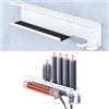 YYBO Porta Phon e Piastra, Supporto per Asciugacapelli, Acciai Inossidabili Porta Piastra per Capelli, Porta Phone Bagno da Muro per Styler Curling Accessori, Supporto Phon da Parete, Argento