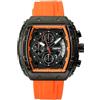 TIME100 Orologio Cronografo Uomo Quadrato con Calendario, Stile Punk, Quadrante Luminiscente, Cinturino in Silicone Regolabile, Cassa in Acciaio Inossidabile, Resistente all'Acqua 30M（Arrnacione）