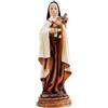 DRW Figura Santa Teresa di Courdec Maestra di Umiltà e Vita Interna in Resina Dipinta a Mano 4.5x4.5x15 cm