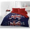 HOME LINGE PASSION Home Passion | Parure Lenzuola - 4 Pezzi | Microfibra | 2 Persone - 240 x 300 cm | Dream in London - Multicolore