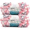 Bernat Alize Blanket - Gomitolo di filato misto rosa, confezione da 2 pezzi da 180 g, 100% poliestere, # 7 Jumbo, 16 m, per lavori a maglia/uncinetto