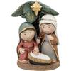 DRW Mistero - Nascita - Portale di Presepe in Resina Bianco, Beige e Verde 4x10x5 cm