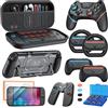 KOVA Switch 2 Pro Controller Accessori Bundle per Nintendo Switch 2, kit 17 in 1: controller wireless, borsa per il trasporto, volanti, maniglie per JoyCon, custodia protettiva per console Nintendo Switch