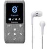 Lenco Xemio-861 - Lettore MP3 Bluetooth, scheda Micro SD da 8 GB, Bluetooth, radio FM, funzione memo vocale, display TFT da 1,8, funzione e-book, memoria fino a 64 GB, colore: Grigio