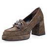 FAIRE Mocassini a punta squadrata in pelle con tacco 8,5cm