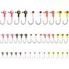lasuroa 40 Pezzi Luminose Teste Piombate Pesca, con Occhi 3D Testine Jig Swimbait Crappie Persico Trota Accessori e Regali per la Pesca per Uomo (3 Misure)