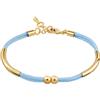 VIORET Bracciale da donna - Regali originali per donne, Regali per donne, Regali di compleanno per donne, Regali originali (15,5 cm, 16,5 cm e 17,5 cm. Palline da 6 mm) (Azzurro, Placcato in oro)