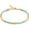 VIORET Bracciale da donna - Regali originali per donne, Regali per donne, Regali di compleanno per donne, Regali originali (15,5 cm, 16,5 cm e 17,5 cm. Palline da 6 mm) (Verde Chiaro, Placatto in oro)