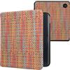 kwmobile Custodia eReader Compatibile con Kobo Libra Colour Cover - eBook Reader Flip Case - giallo/rosso/verde - Effetto Fibra Multicolore