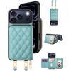 OCASE Custodia Portafoglio per iPhone 17 Pro, Custodia in Pelle con Cerniera, Porta Carte con Blocco RFID, con Tra Collo Regolabile Rimovibile, Protettiva Antiurto Cover per iPhone 17 Pro - Verde