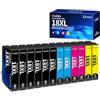 Ondula 18XL Cartucce d'inchiostro compatibili con Epson 18 Multipack per Epson XP 322 305 215 225 412 422 325 312 315 205 415 425 (confezione da 12)