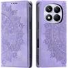 CASEONJAN Cover per Xiaomi Redmi Note 14 Pro 4G, Pelle PU Custodia a portafoglio con scomparti per Slot Schede, Antiurto Flip Caso Cover per Redmi Note 14 Pro 4G (Vintage Viola)