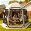 TOMOUNT Tenda Tipi In Cotone E Poliestere Per 6-8 Persone – Diametro 5 M, Altezza 2,8 M, Con Porte A Rete E Foro Per Stufa – Per Campeggio, Festival, Matrimoni