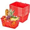 VEVOR Set di Cestini Spesa Plastica Cestini per la Spesa Impilabili in Plastica PE da 21 Litri con Manici in Metallo, Portatili per Generi Alimentari, Negozi, Supermercati, Carico di 9,07 kg, 12 pz