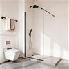 VEVOR Parete da Doccia da Bagno, Parete Doccia Angolare 86,4x187 cm con Pannello Trasparente da 8 mm e Cornice in Alluminio Resistente, Profilo Lucido e Telaio Completo, per Bagno, Nero Opaco
