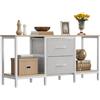YITAHOME Mobile TV fino a 47 pollici, mobile TV con 2 cassetti in tessuto e 2 ripiani aperti, 110 x 30 x 50 cm, cassettiera per soggiorno, sala d'intrattenimento, mobili per camera da letto, telaio in