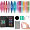 Snovire Set di ferri circolari corti intercambiabili, 5 cm, mini ferri da maglia intercambiabili con borsa e accessori, 12 aghi da 3 a 8 mm di diametro, 4 cordoncini da 15-55 cm, set di uncinetti in