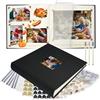 Vienrose Album Fotografico 30x30 cm con Spazi per Scritte, Scrapbook Album Personalizzabile Fai da Te per Matrimonio, Nascita, Famiglia, Battesimo, Compleanni, Ricordo, Regalo (100 Pagine, Nero)
