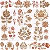 WANDIC 3 fogli di adesivi trasferibili da strofinare, stile vintage, con foglie e fiori, per mobili, fai da te, scrapbooking, tazze, 15 x 30 cm