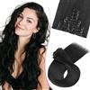 SEGO Pro 45cm Extension Capelli Clip Sintetici 8 Fasce Capelli Finti che Sembrano Veri Lisci Clip in Hair Extensions (#1B Jet Nero,130g)