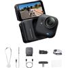 Insta360 GO Ultra Pack Jogging Nero Notte- action cam mini 4K a mani libere, indossabile, superba in bassa luce, montala ovunque, stabilizzazione FlowState, 200 min di carica, bici e corsa