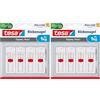 Tesa 77774 - Chiodo adesivo regolabile (per carta da parati e intonaco, con altezza regolabile, fino a 1 kg di tenuta per chiodo), confezione da 8, colore: Bianco
