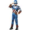RUBIE'S Costume Capitan America Deluxe per Bambini - Taglia L - 7/8 anni