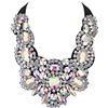 EVER FAITH Collana Donna, Cristallo Matrimonio Floreale Costume Statement per Banchetto, Ballo