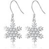 SLUYNZ Orecchini a fiocco di neve in argento Sterling 925 scintillanti CZ per le donne Fiocchi di neve pendenti orecchini regali di Natale, small, Argento sterling, Zirconia cubica