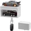 WOUYTPE Garage Portachiavi, Appendichiavi da Muro, Portachiavi da Parete Adesivo, Adatto per Riporre Chiavi di Casa, Chiavi Dell'auto, Modellini di Auto o Altri Oggetti Decorativi (Nero) (Grigio)