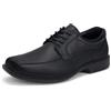 HEEZ Scarpe Eleganti Uomo Scarpe Stringate Oxford Classico Scarpa Pelle Derby Traspirante Comode Punta Quadrata per Business Formale Lavoro Sposa