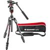 Manfrotto MVKBFRTC-LIVEUS Befree Live - Treppiede in fibra di carbonio con testa fluida, chiusura a torsione M-Lock, nero
