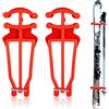 BOXOB Supporto per Bastone da Sci di Fondo, Universale, per Bastone da Sci, 1 Paio, Rosso