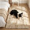 Mishukaze Rugs Living Room, Runner Rug for Bedroom, Washable Anti Slip Fluffy Rug Shaggy Soft Modern Floor Carpets Matte Beside Rugs for Kids Hallway Living Room (Yellow Tip, 120 x 180)