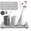 WYYFXY 2 sottobicchieri assorbenti d'acqua, in pietra assorbente, per cucina e bagno (grigio)