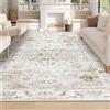 Homcomodar Vintage Tappeto Salotto Beige Tappeti 200x300cm Soggiorno Antiscivolo Lavabile in Lavatrice Tapette Camera da Letto Sala Ufficio Bambina Bambino Pelo Corto