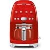 Smeg, Macchina da Caffè Filtro DCF02RDEU, Funzione Aroma e Autostart, Caraffa in Vetro Fino a 12 Tazze, 2 Livelli di Intensità, Modalità Keep Warm, 1050W, Rosso