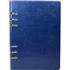 SagaSave Blu scuro, formato A5 (17x23cm/6.6x9 pollici) Raccoglitore in pelle per appunti ricaricabile con taglio in acciaio inossidabile, 100 pagine impermeabili con interruttore Easy-Open