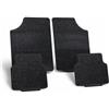 VENTUX GEAR Tappetini Auto Universali in Gomma GripFeel - Set 4 Pezzi - Antiscivolo, Lavabili, Sagomabili - Nero - Anteriori 61x45 cm, Posteriori 39x40 cm