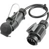 as - Schwabe Cavo adattatore - Cavo linea 7 poli accoppiamento a 13 poli per esterni e caravan - 0,6 m adattatore 12 V - accessori per caravan e camper - IP44 - Made in Germany - Nero I 60467