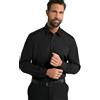 JP 1880 Camicia da Ufficio dalla vestibilità Comoda in Tessuto Non-Stiro con Colletto ad Apertura Inglese e Maniche Lunghe Nero XXL 804890100-XXL