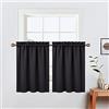 LinTimes Tende corte per finestre, oscuranti per finestre della cucina per il trattamento termico delle finestre e per il caffè per l'oscuramento della stanza 66 cm x 91 cm set da 2 pezzi, colore nero